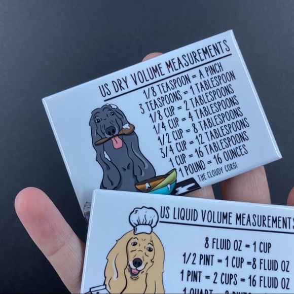 Afghan Hound Dog Measuring Chart Magnet Set Kitchen Cooking Baking Guide - Picture 3 of 4
